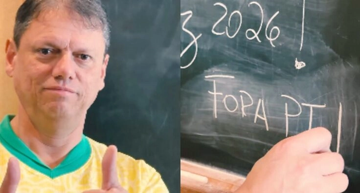 Tarcísio ataca o PT em mensagem de ano novo - Reprodução/X Tarcísio Gomes de Freitas