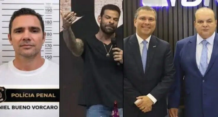 Daniel Vorcaro, Fabiano Zettel e Paulo Henrique Costa, com Ibaneis Rocha (DPF / Youtube/ BRB)